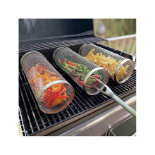 Grill Net 15/30Cm Square Round BBQ Grill Smoking Mesh Tube Stainless Pellet Smoker for Hot Cold Smoking