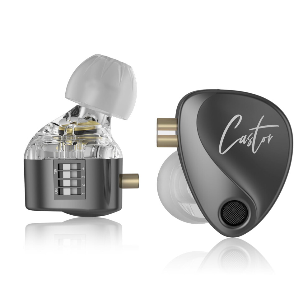 Castor Iem Earbuds With Dual Dynamic Drivers, Tunable Noise-Isolating In-Ear Monitors, Memory Foam Eartips, Black 9084446839364