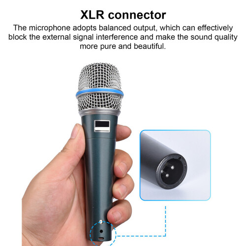 Micrófono cardioide con cable de aleación de aluminio plateada 618g XLR 2