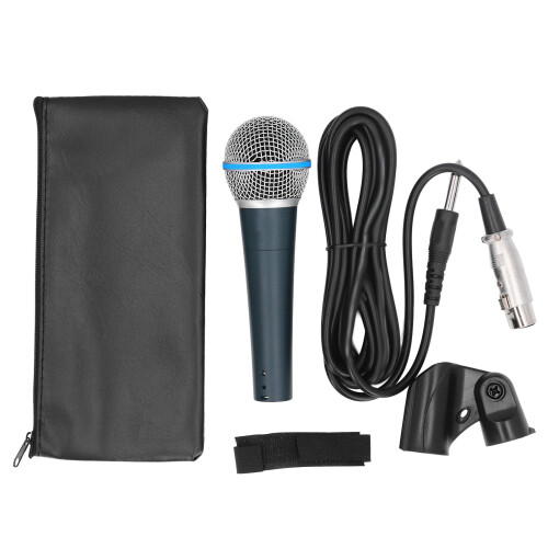 Micrófono cardioide con cable de aleación de aluminio plateada 618g XLR 1