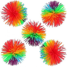 5pcs Monkey Stringy Balls Sensory Toy Toy Colorful Soft Silicone Pom Bouncy