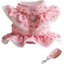 Dog Dress Camisole Spring Summer Pet Flower Suit Clothes Cute Puppy Lace Princess Dress