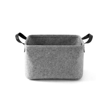 Laundry Basket Felt Toy Book Foldable Storage Container Grey Small for Dirty Clothes and Toys Organizer Desktop Living Room Bathroom