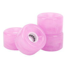 Set di ruote trasparenti in PU rosa 78A, 65x43 mm, 4 pezzi