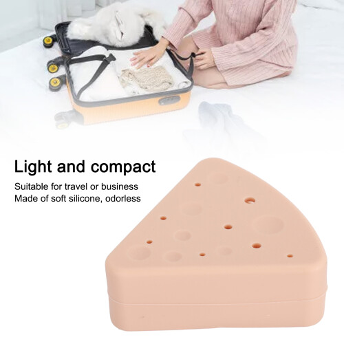 Étui triangulaire en silicone pour éponge - format voyage kaki 2
