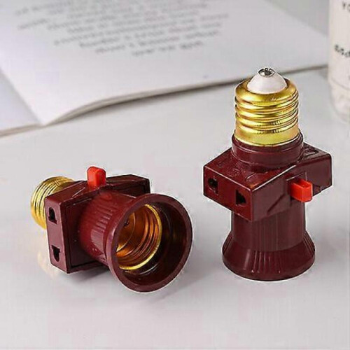 Set of 2 E27 Screw Thief Sockets with Switch 6A250V 1