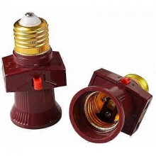 Set of 2 E27 Screw Thief Sockets with Switch 6A250V