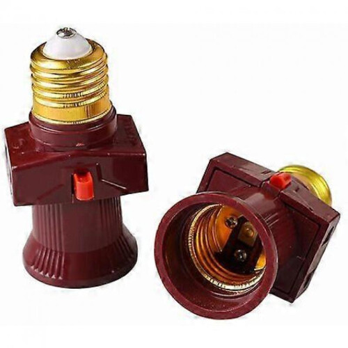 Set of 2 E27 Screw Thief Sockets with Switch 6A250V