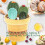 Ceramic cactus handle spoon set, with bottom cup, 5 -piece cute cup and spoon suit 16