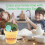 Ceramic cactus handle spoon set, with bottom cup, 5 -piece cute cup and spoon suit 18