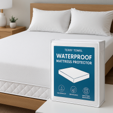 (Super King: 180cm X 200cm) Terry Mattress Protector Waterproof Quilted Cover