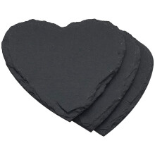 Heart Shaped Plate Set of 3 - Large Personalised Stone Dish for Steak - Reusable Easy to Clean Kitchenware