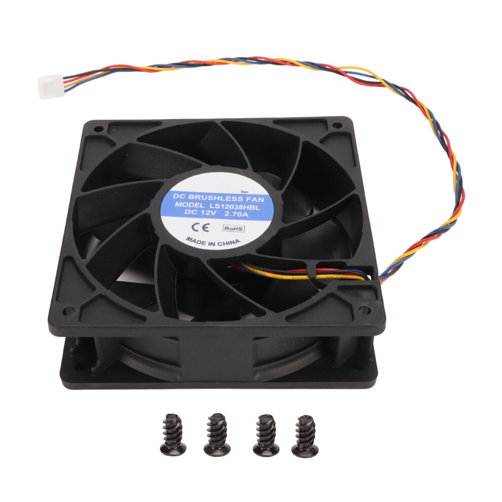 12Cm Cooling Fan 120X38mm 6000Rpm 12V 2.7A 4Pin Fg Black 8320539061634