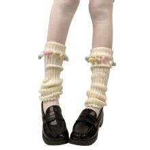 Women Ruffle Leg Warmers Knit Leg Sleeves Ankle Heap Socks Knit
