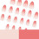 24 Pcs Short Almond False Nail Gradient Artificial Nail French 4