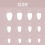 24 Pcs Short Almond False Nail Gradient Artificial Nail French 3