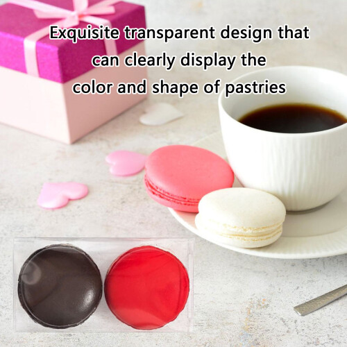 50 Pieces Clear Plastic Macaron Containers Transparent Pastry 1