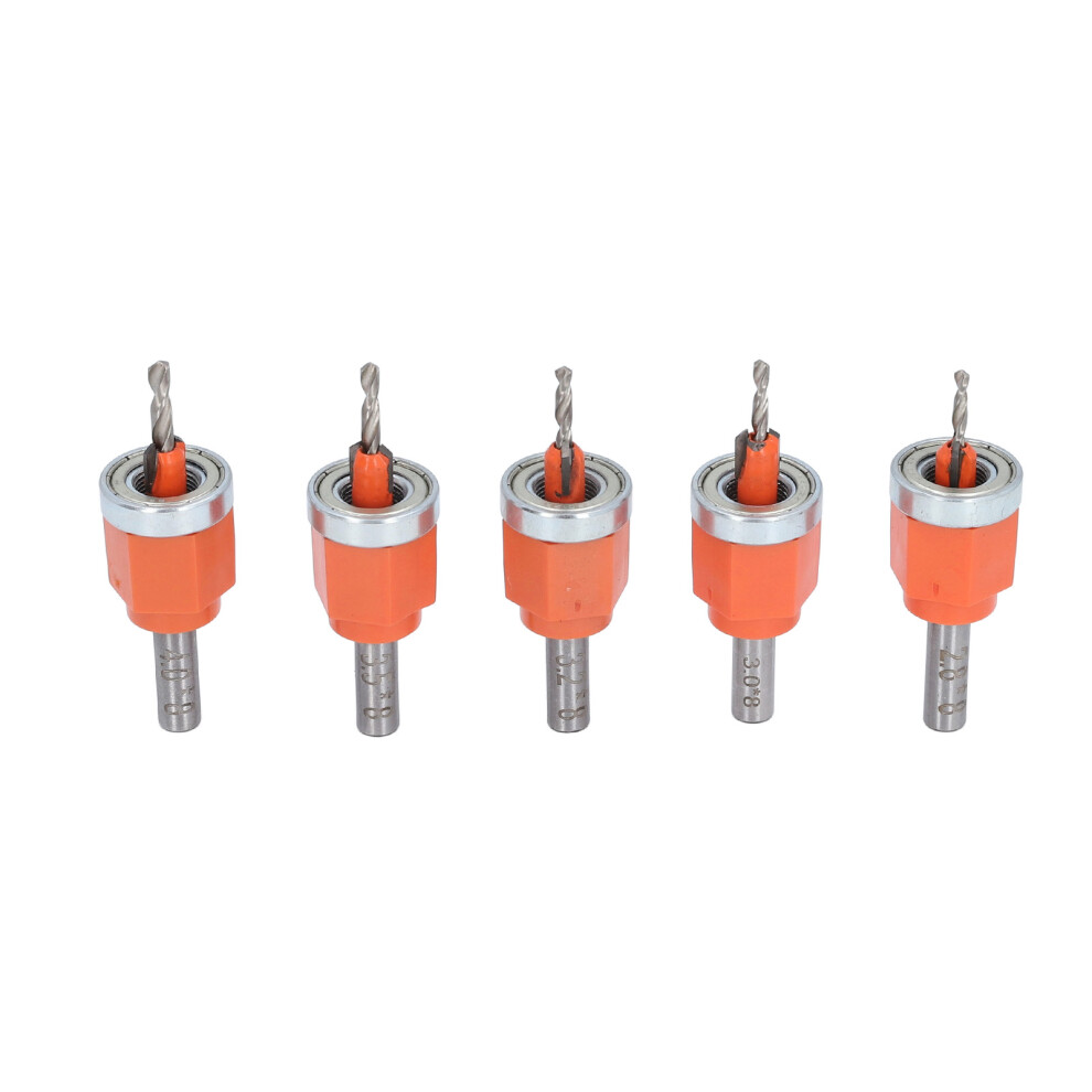 Durable 5 Pcs Countersink Drill Bit Set 2.8-4Mm For Precise Drilling 4951348788289