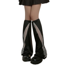 Punk Leg Warmers Japanese Street Fashion Fishnet Patchwork