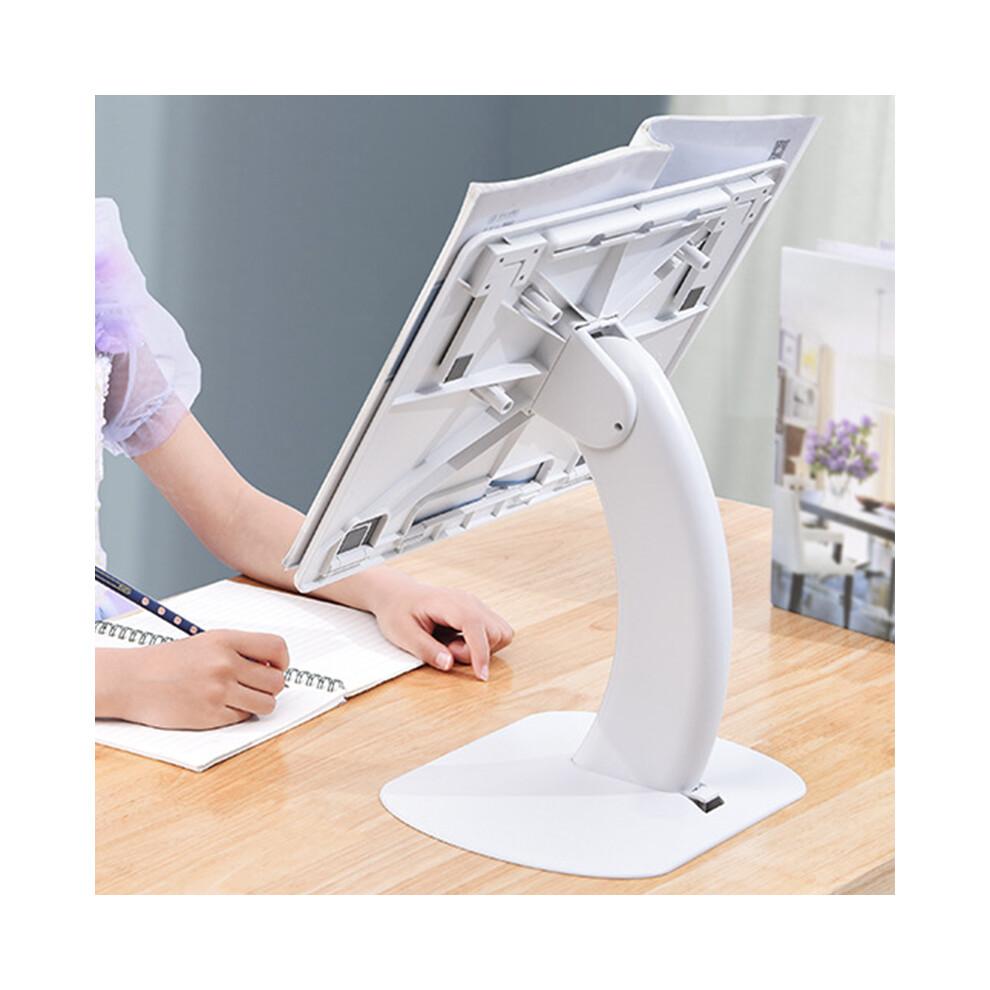 Desktop Book Stand Ergonomic Adjustable Foldable White 8320539062525