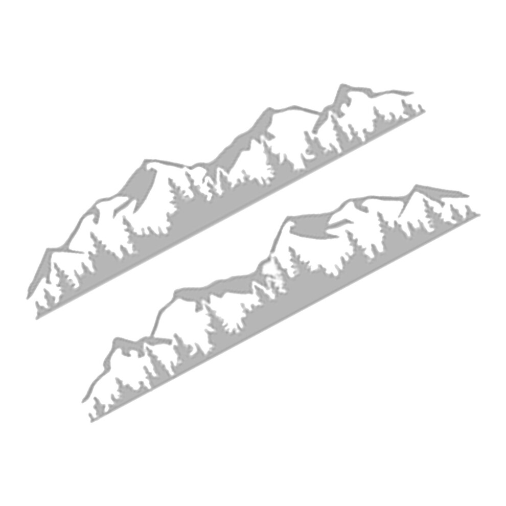2Pcs Car Mountain Tree Forest Decal Stickers For Vehicles White 3021348789669