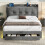 (4ft6 Double, with RGB LED Lighting) Upholstered Bed Frame with Hydraulic and Drawers 4