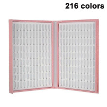 216 Nail Colors Chart Display, Nail Gel Display Book with 216 False Nail Tips, Professional Salon Nail Color Swatches Nail Practice Card Board