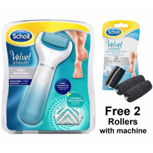 Scholl Velvet Smooth Blue Refill Rollers + 2 Free Heads