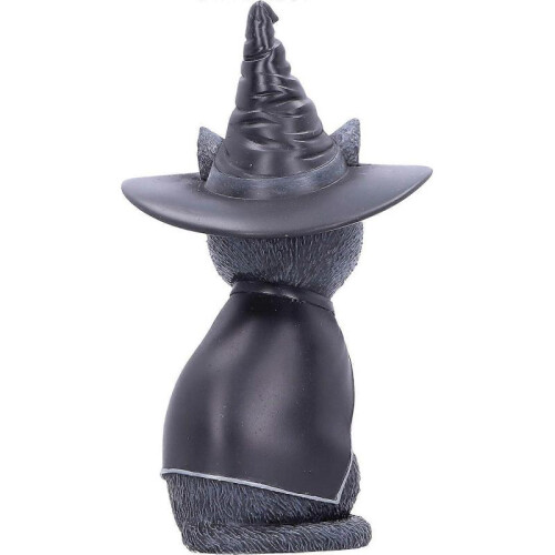 Witches Hat Occult Cat Figurine, Black,10.5*6.2*4.5cm 2