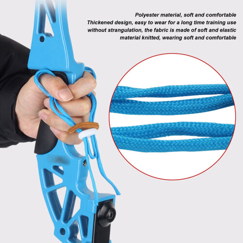 Polyester Adjustable Archery Finger Sling for Recurve Bow Blue 9g 2