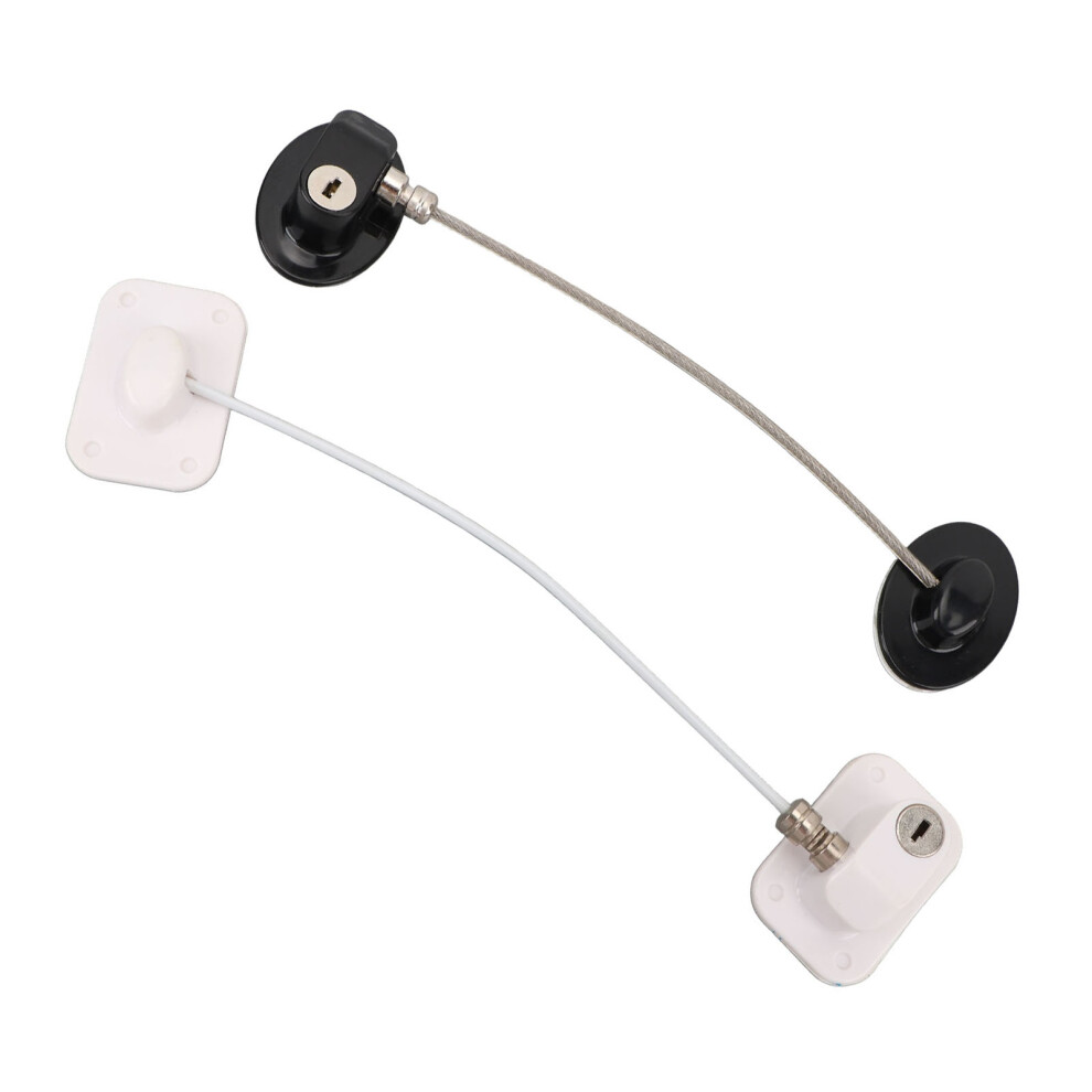 2PCS ABS Refrigerator Child Safety Locks - Strong, Hole-Free, Key Type