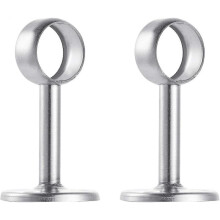 Stainless steel Wardrobe Pipe, Dia 25mm(1") Closet Lever Support Rod Holder Socket Bracket, Set of 2