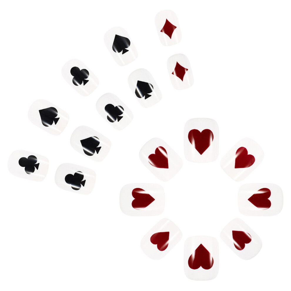 Valentine Press on Nail Square Fake Nail Glossy Design False