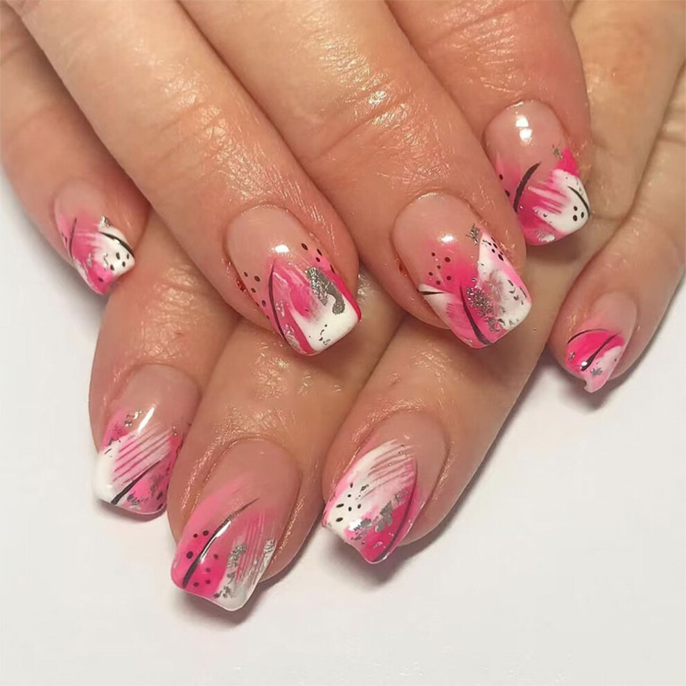 Acrylic Press On Nail Medium Length With Floral Designs False-image-OPC-PKDZQS2-NEW