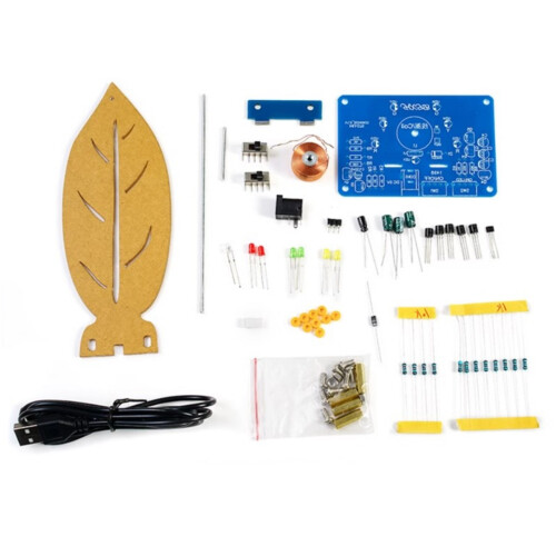 DIY Electromagnetic Swing Soldering Practice Kit Leaf Shape