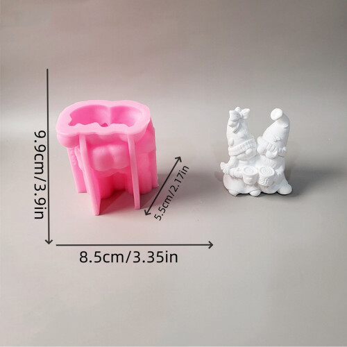 Gnome Plaster Candle Making Mold Silicone Mold for Valentines 2