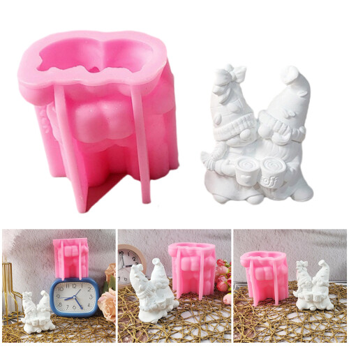 Gnome Plaster Candle Making Mold Silicone Mold for Valentines 1
