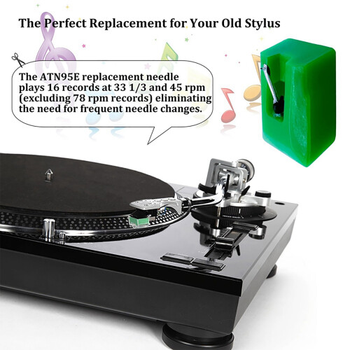 Record Player Needle with Brush Phonograph Replacement Part 1