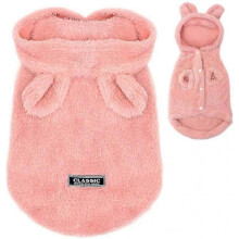 Winter Warm Small Dog Pajamas Coats for Puppy,Cute Rabbit Design Pet PJS Jumpsuit,Soft Fleece Hoodie Clothes for Chihuahua Yorkie Poodles