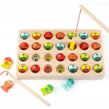 Wooden Magnetic Fishing Game, Fine Motor Skill Toy ABC Alphabet Color Sorting Puzzle Educational Toys