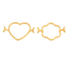 2 Stück Metall-Wachssiegel Goldenes Herz-Blumen-Motiv 7,8 5,5 cm