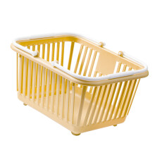 Yellow Mini Storage Basket Compact Plastic Organizer with Handle 0.75L