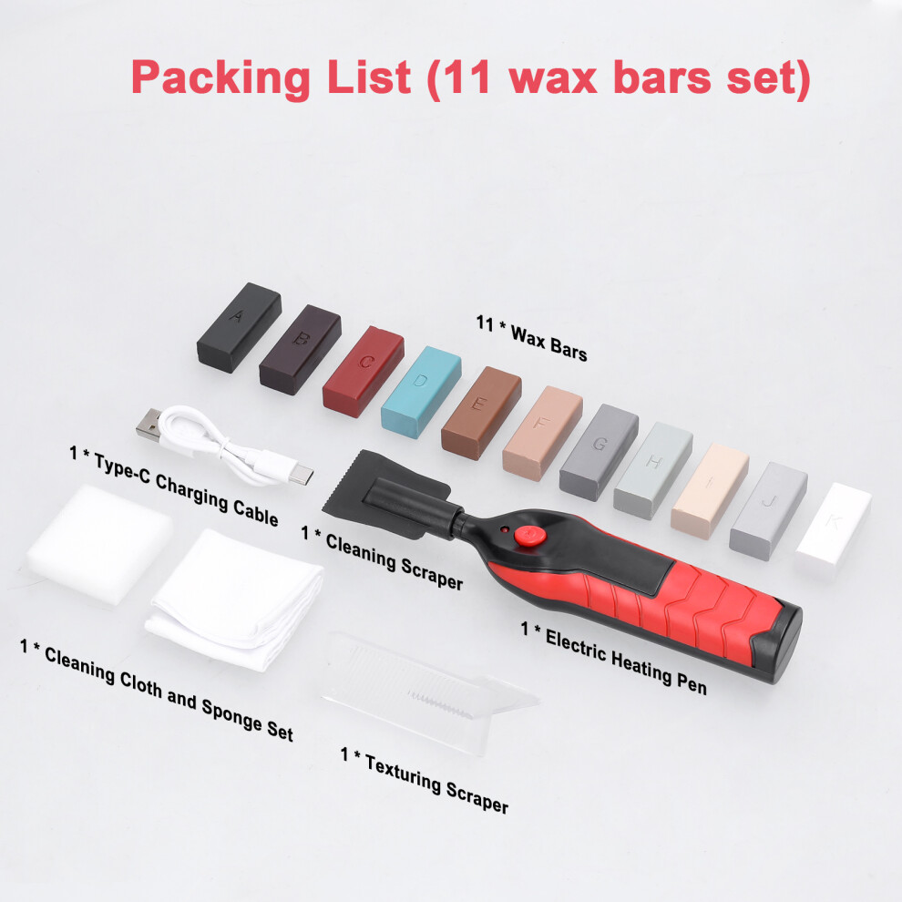 Multi-Color Tile Repair Tool Set With Electric Heating Pen 8/11 Wax Bars 7901348802260