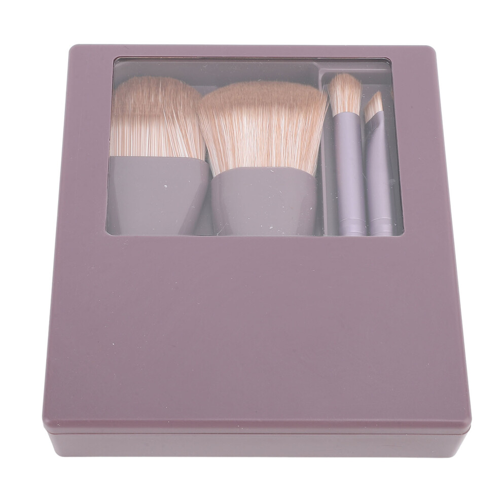Purple Ergonomic 5Pcs Makeup Brush Set Soft Bristles Compact & Portable
