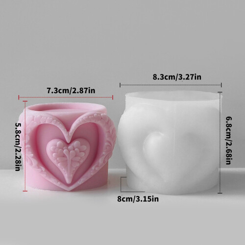 Soft Silicone Candle Mold For Individualized Heart Cup Candle 2