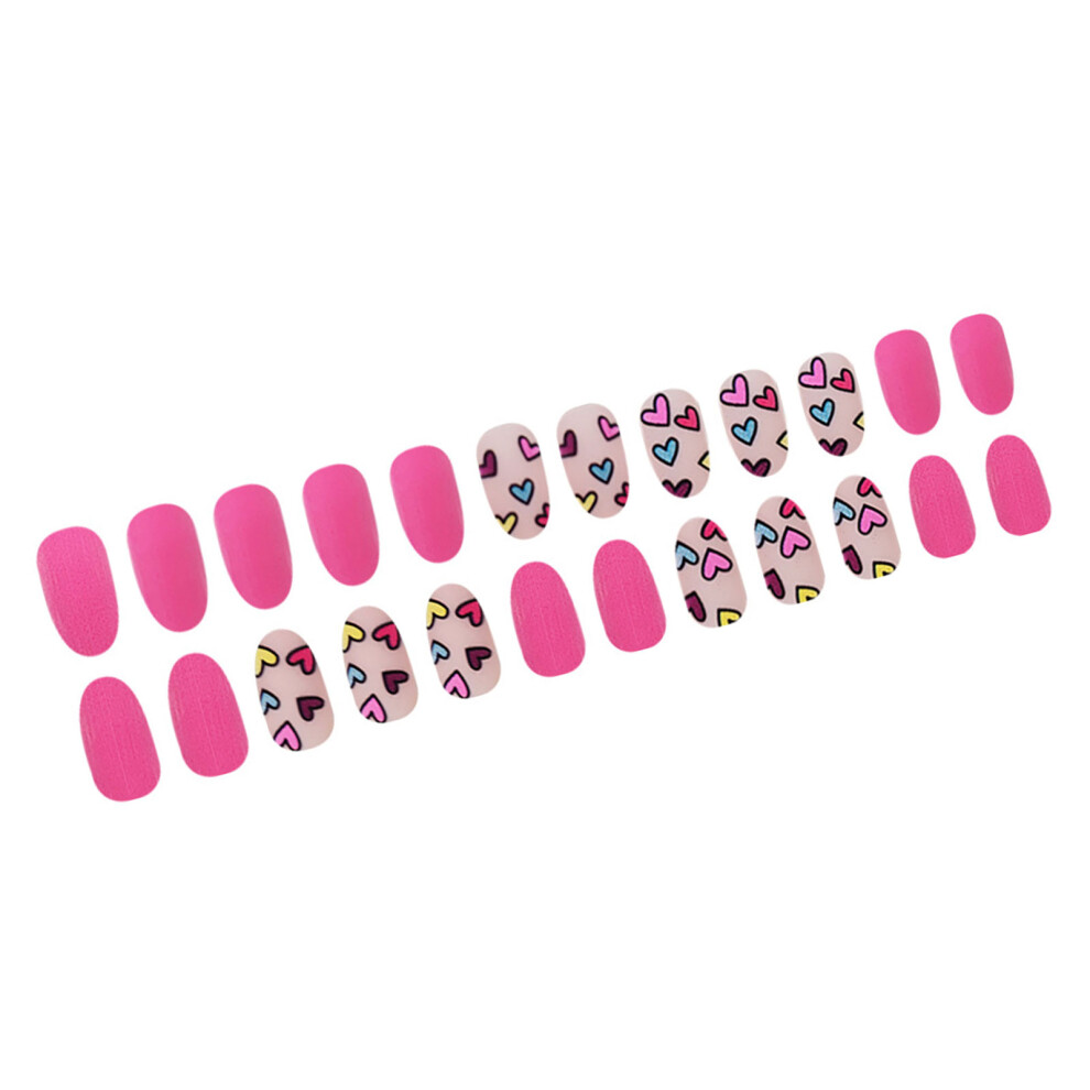 24Pcs Press on Nail Almond Glues on Nail French Fake Nail