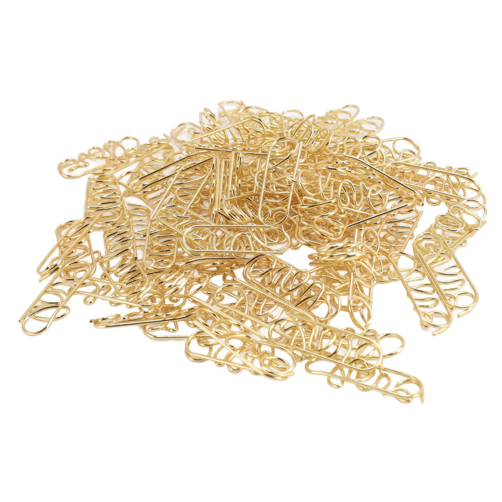 100PCS Gold Stainless Steel Cute Letter Design Paper Clips for Office & Home-image-OPC-PKDZYC5-NEW