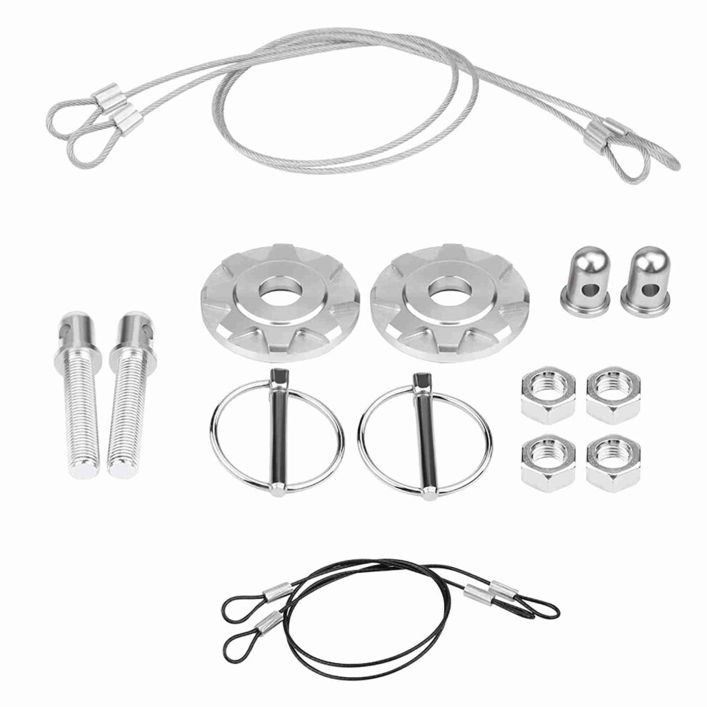 Cnc Aluminum Alloy Car Racing Hood Pin Lock Silver 8320539069234