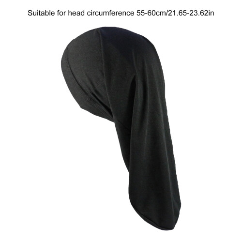 Long Tail Hair Wrap Caps for Men Soft Polyester Head Wrap Quick 2