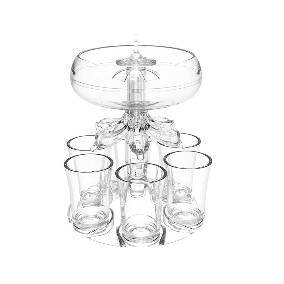 Merkkitön Party Drink Dispenser With 6 Shot Glasses Set - Acrylic Touchless